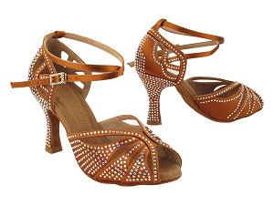 S1003CC Copper Tan Satin with 3" Heel (YQG) in the photo 