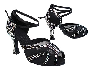 S1005CC Black Satin with (YQG) 3 inch heel in the photo 