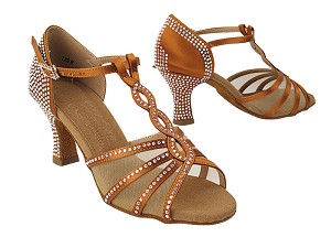 S1009CC Copper Tan Satin with (PG) 2.5 inch Heel in the photo 