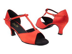 1609 Red Satin with 2.5" Heel in the photo 