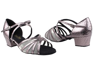 1613_1670C 208 Ultra Grey_Flesh Mesh with 1.5" Medium Heel in the photo 