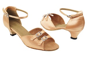 1620 156 Beige Satin & Stone with 1.3" Cuban Heel in the photo 