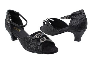 1620 Black Leather_127 Black Stardust with 1.3" Cuban Heel in the photo 