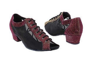 1643 96 Red Illusion_Black Mesh with 1.5" Medium Heel in the photo 