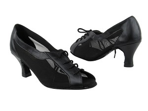 1644 Black Leather_Black Mesh with 2.5" Heel in the photo 