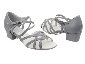 1657 264 Grey PU_Flesh Mesh with 1.5" Medium Heel in the photo 