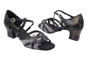 1657 85 Black Snake_153 Mesh with 2" Thick Cuban Heel in the photo 