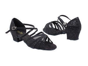 1670C 165 Lace Black Scale_Black Mesh with 1.5" Medium Heel in the photo 