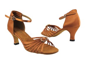 1671B 236 Dark Tan Satin_Stone with 2.5" Heel in the photo 