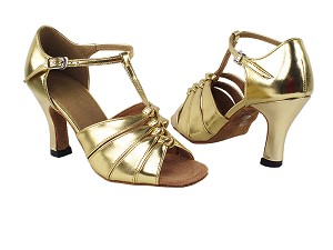 1672 62 Gold PU with 3" Heel in the photo 