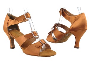 1679 236 Dark Tan Satin with 3" Heel in the photo 