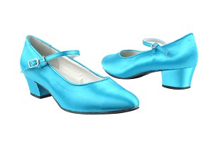 1682 230 Light Blue Satin with 1.5" Heel in the photo 