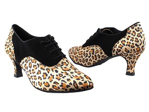 1688 152 Leopard Satin_136 Black Nubuck with 2.5" Heel in the photo 
