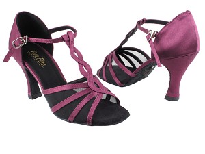 1692 111 Purple Satin_Black Mesh with 3" Heel in the photo 