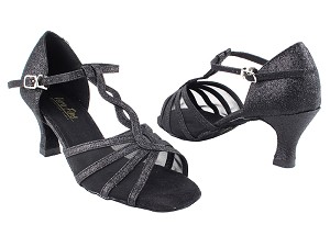 1692 127 Black Stardust_Black Mesh with 2.5" Heel in the photo 