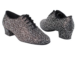2001 102 Black Flower Satin with 1.5" Heel in the photo 