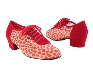 2002 228 Red Velvet_198 Red Mesh with 1.5" Medium Heel in the photo 