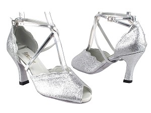 2708 126 Silver Stardust_Silver PU Trim with 3" Heel in the photo 
