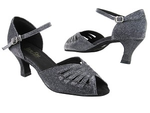2709 105 Glitter Black Satin with 2.5" Heel in the photo 