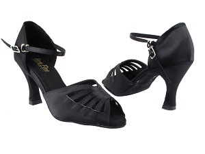 2709 Black Satin with 3" Heel in the photo 