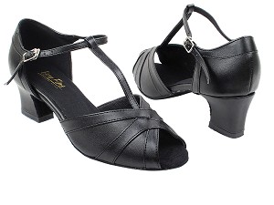 2711 140 Black Leather_Whole Shoes with 2" Thick Cuban Heel in the photo 
