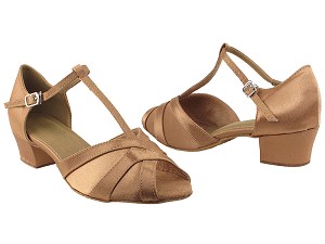 2711 81 Brown Satin with 1.5" Medium Heel in the photo 