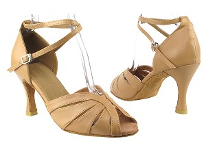 2713 157 Beige Brown Leather with 3.5" Heel in the photo 