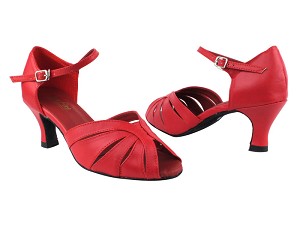 2713 Red Leather_1616 BackStrap with 2.5" Heel in the photo 