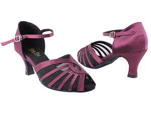 2719 111 Purple Satin_Black Mesh with 2.5" Heel in the photo 