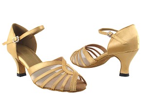 2719 80 Light Gold Satin with 2.5" Heel in the photo 