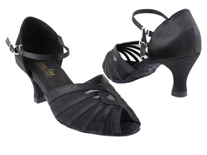 2719 Black Satin_Black Mesh with 2.5" Heel in the photo 