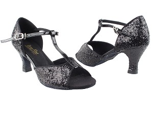 5004 Black Sparkle_Whole Shoes with 2.5" Heel in the photo 