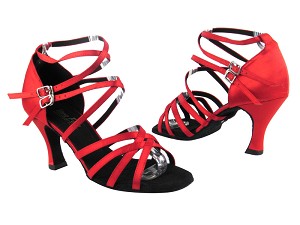 5008 112 Red Satin with 3.5" Heel in the photo 