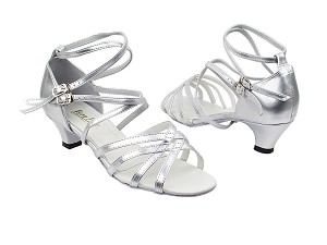 5008 151 Soft Silver PU with 1.3" Cuban Heel in the photo 