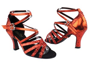 5008Mirage Red Sparkle_H_225 Snake Red with 3" Heel in the photo 