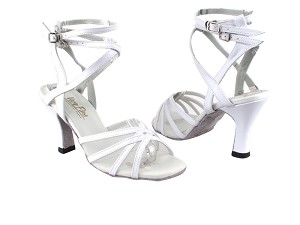5009 White Leather_White Mesh with 3" Heel in the photo 