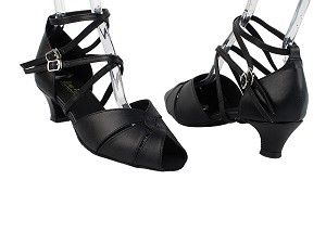 6006 140 Black PU_1630 BackStraps with 1.3" Cuban Heel in the photo 