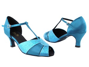 6006 280 Blue Scale_X_267 Blue Satin with 2.5" Heel in the photo 