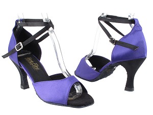 6012 245 Voilet Satin_38 Black Satin_S_H with 2.75" Heel in the photo 