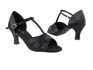 6016 38 Black Satin with 2.5" Heel in the photo 