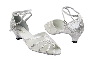 6018 107 Silver Scale_Flesh Mesh with 1.3" Cuban Heel in the photo 