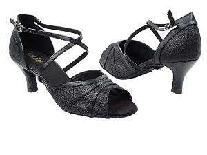 6023 127 Black Stardust_Black PU Trim with 2.75" Heel in the photo 