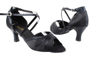 6023 Black Satin_207 Ultra Black Trim with 2.5" Heel in the photo 