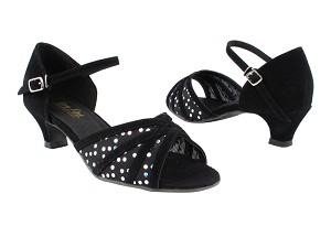 6027 36 Black Velvet_130 Black Mesh with 1.3" Heel in the photo 