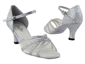 6027 6 Silver Sparklenet_Flesh Mesh with 2.5" Heel in th photo 