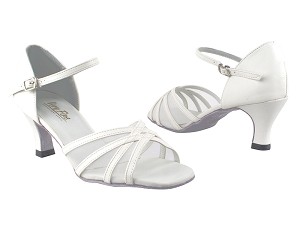 6027 White Leather_White Mesh with 3" Heel in the photo 