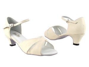 6029 Creamy White Leather Cuban Heel with 1.3" Cuban Heel in the photo 