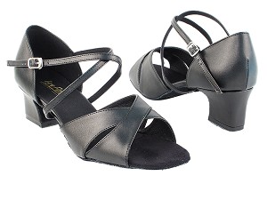 6029_803 140 Black PU_1670C BackStrap with 2" Thick Cuban Heel in the photo 