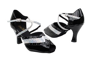 6035 Black Patent_107 Silver Scale_T_S with 3" Heel in the photo 