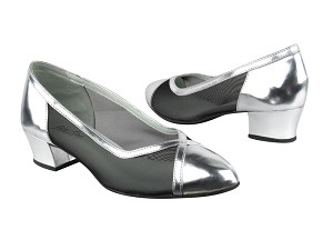 6815 55 Silver Leather_Black Mesh with 1.5" Heel in the photo 